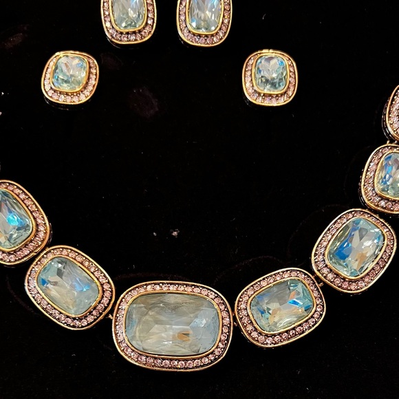 Heidi Daus Ice Blue Crystal Necklace & Earrings Set - NWT💎❄️ - Picture 9 of 12